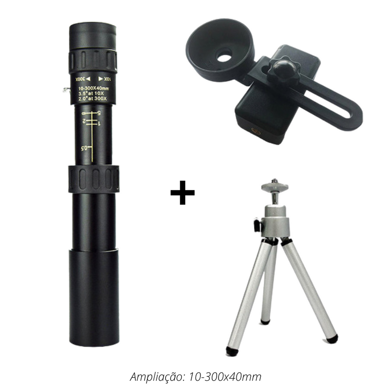 Telescópio Monocular Com Zoom 4K | 10-300X40mm | UltraZoom