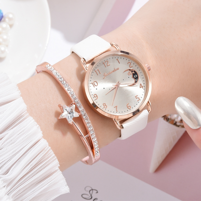 Relógio Feminino Lua + Bracelete de Brinde | Frete Grátis